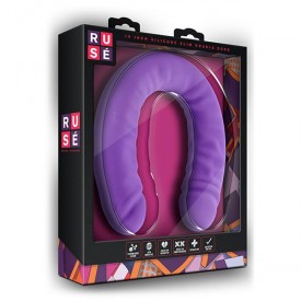 Фиолетовый двусторонний фаллоимитатор 18 inch Silicone Slim Double Dong - 45,7 см.