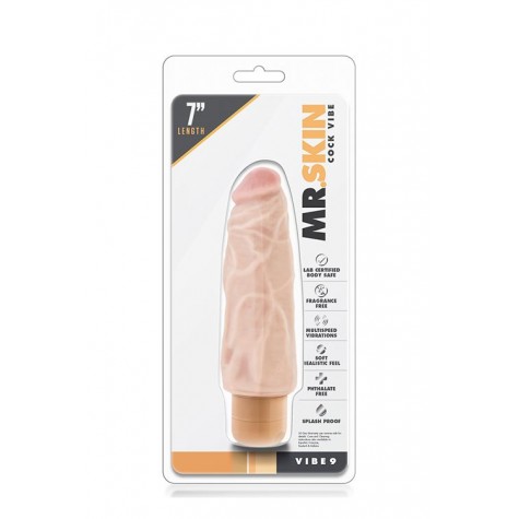 Рельефный вибратор-реалистик Dr. Skin Cock Vibe 9 - 17,8 см.